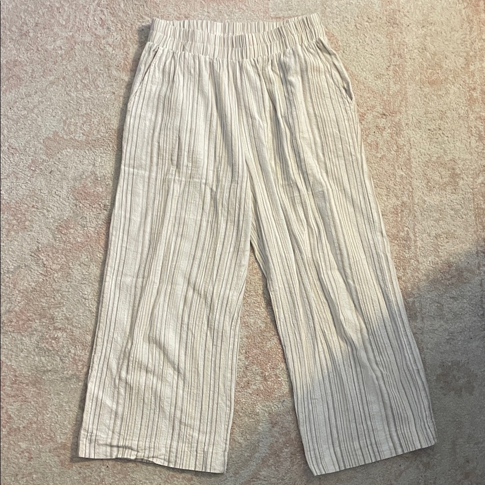 Striped Wide-Leg Pants